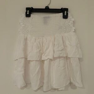 white lace ruffle skirt